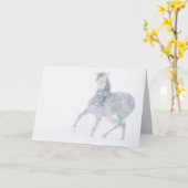 ブリザード馬のグリーティングカードに乗ったマーレ カード (黄色い花)