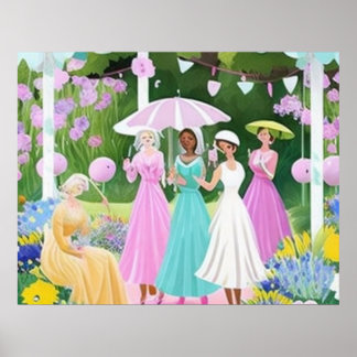 ブリジェルトンインスピレーショ絵画ンウォーターカラーフローラ ポスター