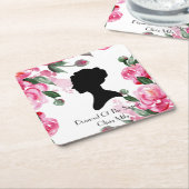 ブリジガートンフローラブライダルシャワー スクエアペーパーコースター (アングル)