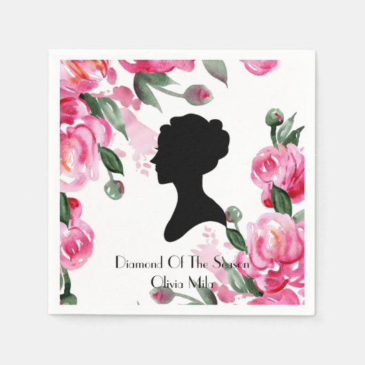 ブリジガートンフローラブライダルシャワー スタンダードカクテルナプキン (正面)