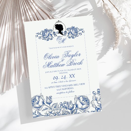 ブリジガートン結婚式招待状レディーダスティブルーボホ 招待状