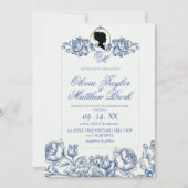 ブリジガートン結婚式招待状レディーダスティブルーボホ 招待状 (正面)