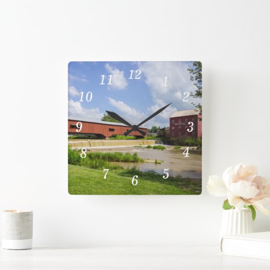 ブリジゲトンブリッジ及びミル壁時計 スクエア壁時計 (ホーム)
