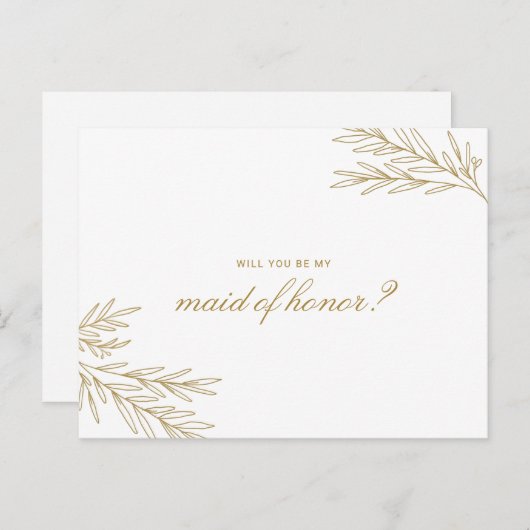 ブリジッシンプルトミニマルのが私の花嫁になる インビテーションポストカード (正面/裏面)