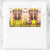 ブリジットイエロースターステッカー 長方形シール (バッグ)