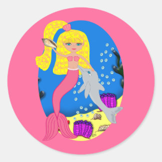 ブリジットザマーメイド封筒用シールステッカー ラウンドシール