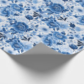 ブリスお洒落:青と白 ラッピングペーパー (角)