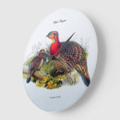 ブリスのトラゴパン/角質キジの時計J.グールド1883 ラージ壁時計 (傾斜)