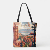 ブリスカニオンユタヴィンテージアートトラベルイラストレーション トートバッグ (裏面)