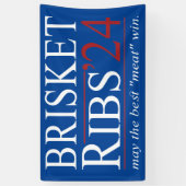 ブリスケットとリブ2024「肉が最高の勝つかもしれない」 横断幕 (縦)