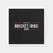 ブリスケットリブ2024 BBQバーベキュー政治選挙 スタンダードカクテルナプキン (正面)