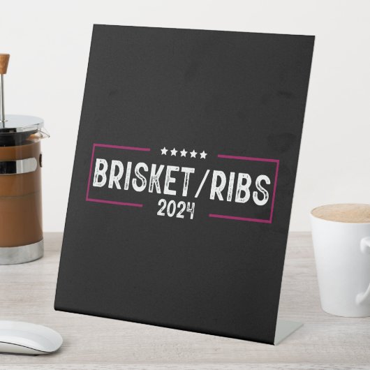 ブリスケットリブ2024 BBQバーベキュー政治選挙 台座サイン (インサイチュ)