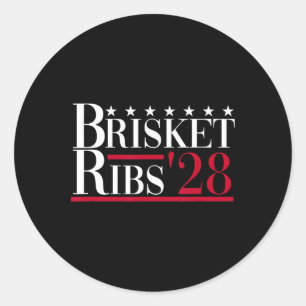 ブリスケットリブ2028 - おもしろい Bbq Byrbecue Political ラウンドシール