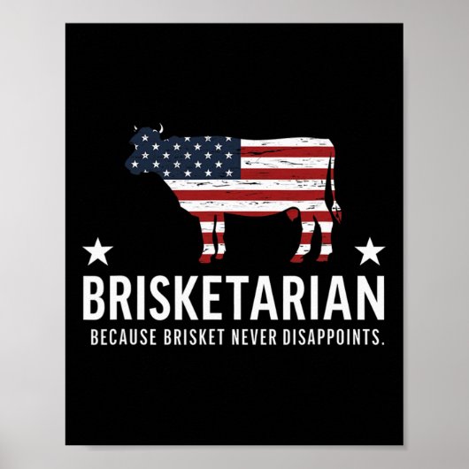 ブリスケッ男性へトBbq Brisket Bbq Brisketarian ポスター (正面)