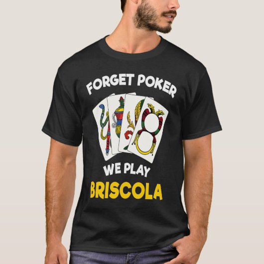 ブリスコラ引用文イタリアンカードゲーム Tシャツ (正面)