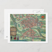 ブリストルの地図， 'Civitates Orbis Terrarum'より ポストカード (正面/裏面)