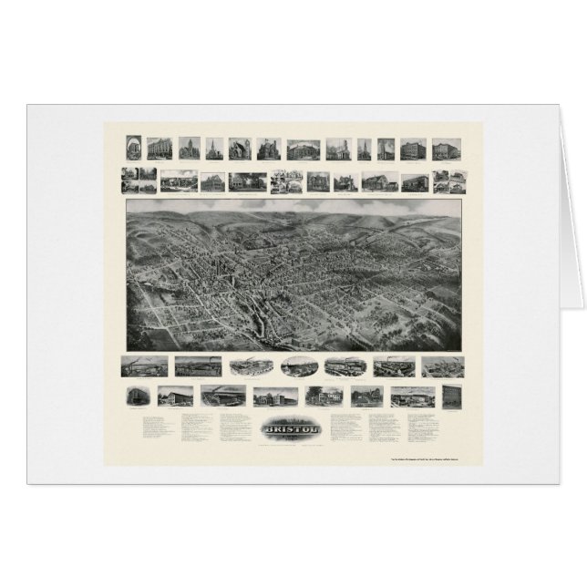 ブリストルのCTのパノラマ式の地図- 1907年 (正面横)