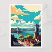 ブリストルイングランドアートトラベルヴィンテージイラストレーション ポストカード (正面)