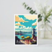 ブリストルイングランドアートヴィンテージ旅行イラストレーション ポストカード (スタンド正面)