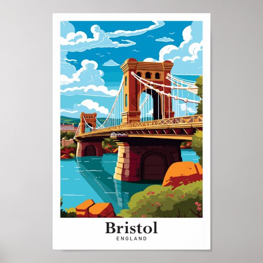 ブリストルイングランドヴィンテージトラベルポートレート ポスター (正面)