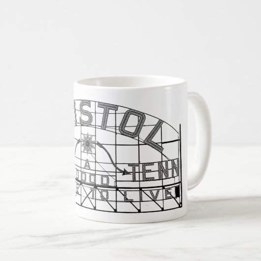 ブリストルスローガンサインブリストルバージニアテネシー コーヒーマグカップ (正面右)