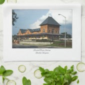 ブリストルトレインステーションブリストルバージニア キッチンタオル (折り畳み)