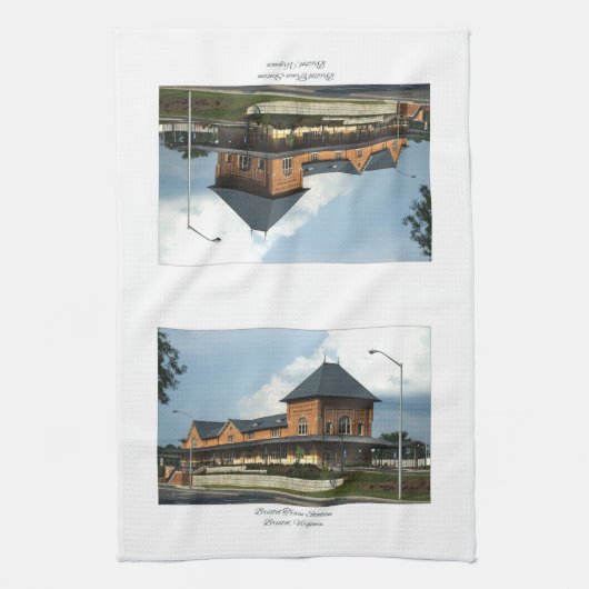ブリストルトレインステーションブリストルバージニア キッチンタオル (縦)