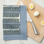 ブリストルバージニアテネシー州マーカーブルー キッチンタオル (四つ折り)