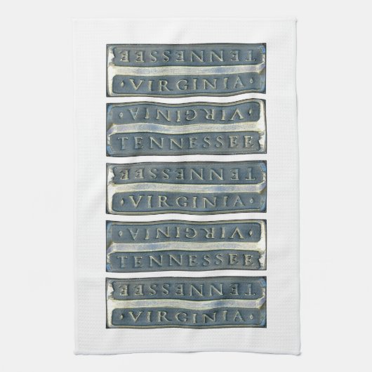 ブリストルバージニアテネシー州マーカーホワイト キッチンタオル (縦)