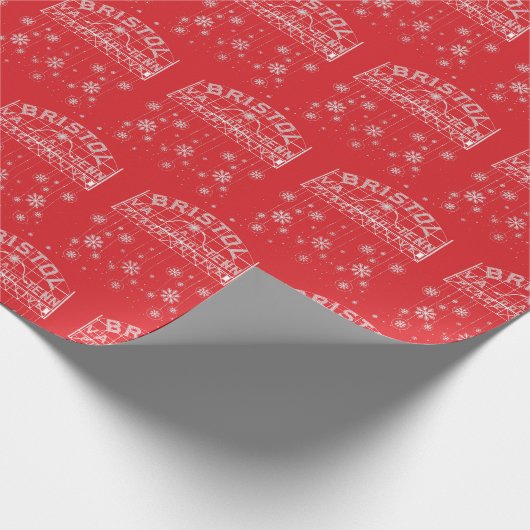 ブリストルバージニアテネシー赤のスローガンのサイン ラッピングペーパー (角)