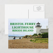 ブリストルフェリーライトハウスロードアイランドポストカード ポストカード (正面/裏面)