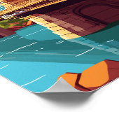 ブリストルブリッジイングランドヴィンテージ旅行イラストレーション ポスター (角)