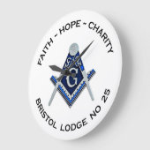 ブリストルNo 25マソニックウォールクロック ラージ壁時計 (傾斜)