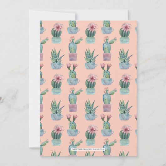 ブリスピー赤面サク結婚ツブライダルシャワー 招待状 (裏面)