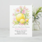 ブリスフルピンクレモネードメドウガールベビーシャワー 招待状 (スタンド正面)