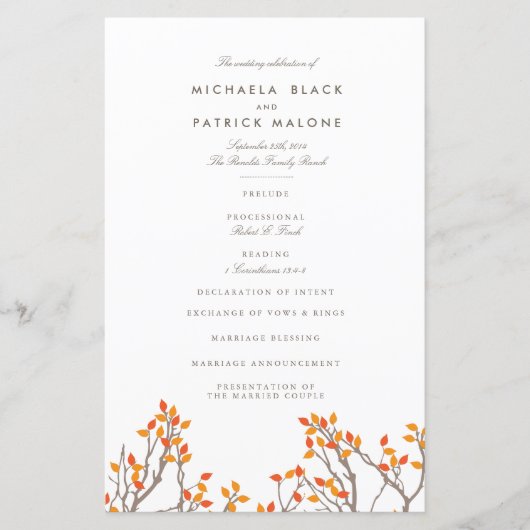 ブリスフルブランチ結婚式 プログラム (正面)