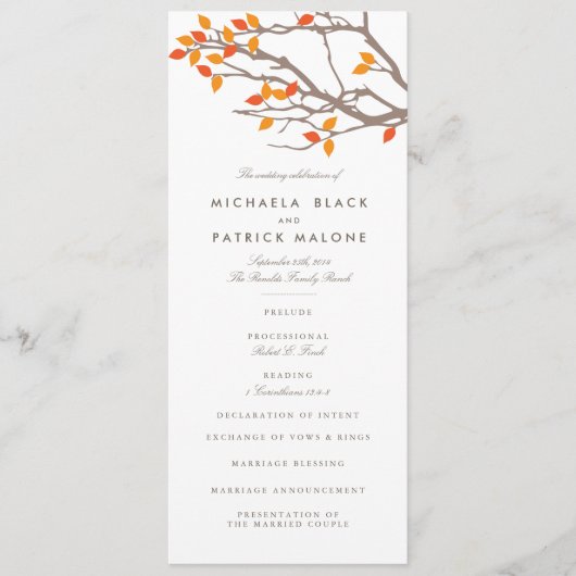 ブリスフルブランチ結婚式 プログラム (正面)