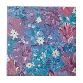 ブリスフルブルーフローラセラミックタイル タイル