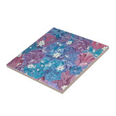 ブリスフルブルーフローラセラミックタイル タイル (側面)