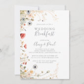 ブリスフルボホワイルドフラワー結婚ズブレックファースト 招待状 (正面)