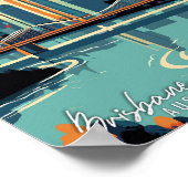 ブリスベンオーストラリアアートヴィンテージ旅行イラストレーション ポスター (角)