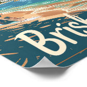 ブリスベンオーストラリアヴィンテージトラベルイラストレーション ポスター (角)