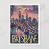 ブリスベンオーストラリアヴィンテージ有名な旅行プレイス ポストカード (正面)