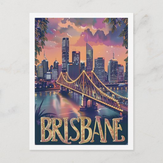 ブリスベンオーストラリアヴィンテージ有名な旅行プレイス ポストカード (正面)