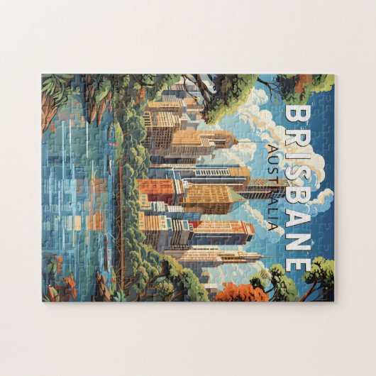 ブリスベンオーストラリア旅行アートヴィンテージ ジグソーパズル (横)