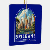 ブリスベンオーストラリア旅行アートヴィンテージ セラミックオーナメント (右)
