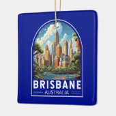 ブリスベンオーストラリア旅行アートヴィンテージ セラミックオーナメント (左)
