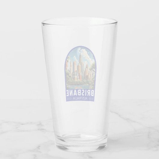 ブリスベンオーストラリア旅行アートヴィンテージ タンブラーグラス (裏面)