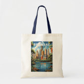 ブリスベンオーストラリア旅行アートヴィンテージ トートバッグ (正面)