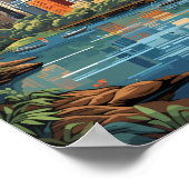 ブリスベンオーストラリア旅行アートヴィンテージ ポスター (角)